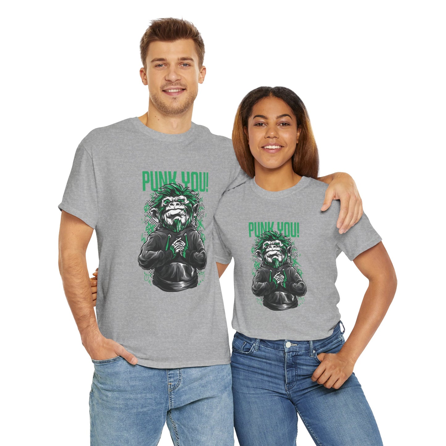 Punk Hipster Monkey Unisex Heavy Cotton T-Shirt