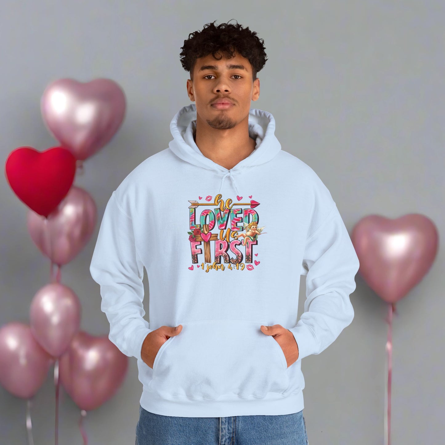 OMNI™ He Loved Us First Unisex Heavy Blend Hoodie