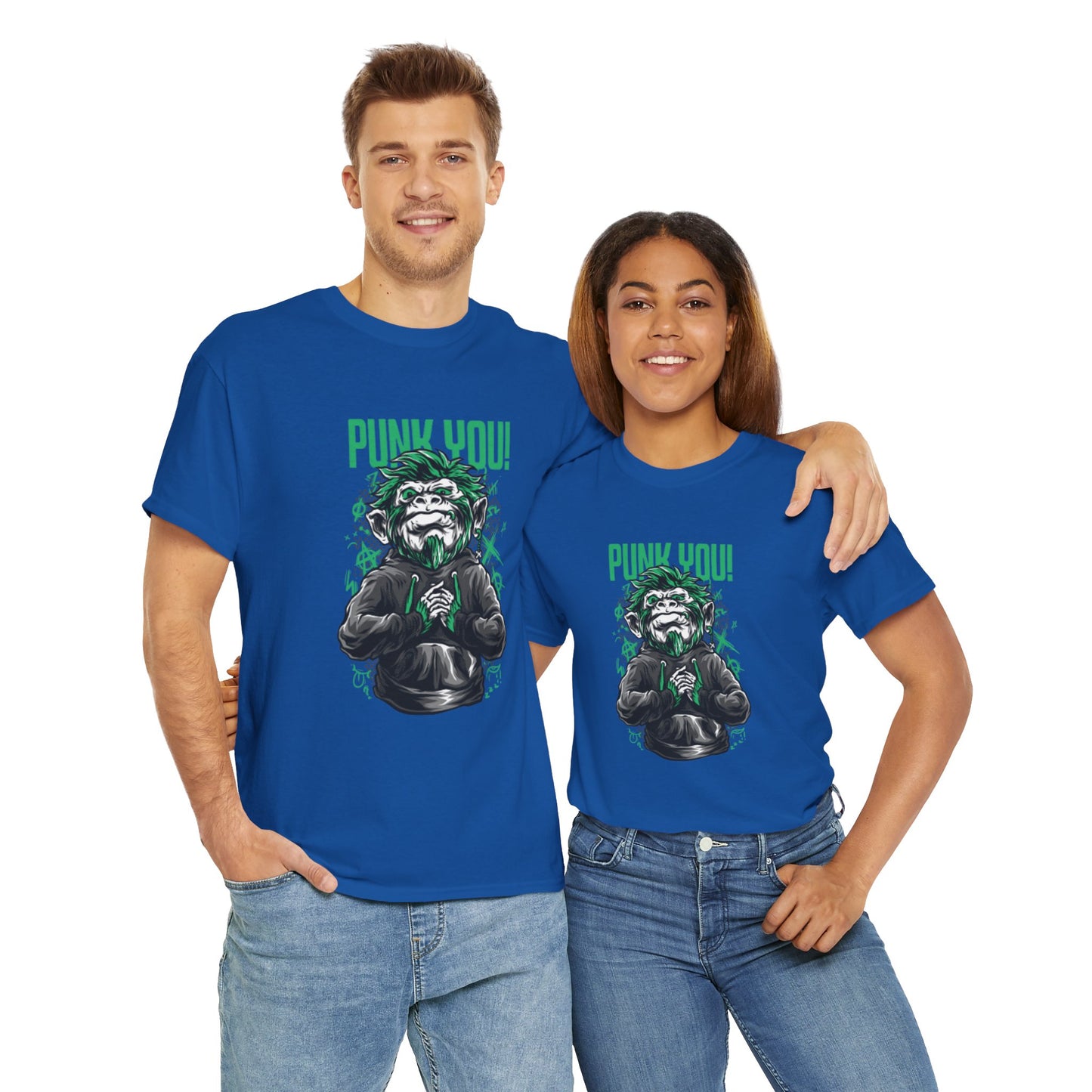 Punk Hipster Monkey Unisex Heavy Cotton T-Shirt