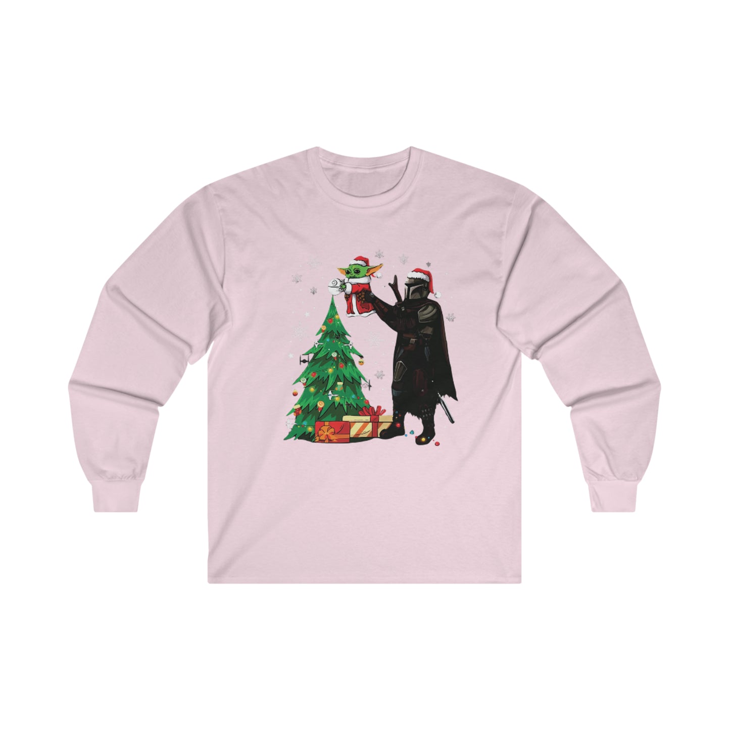 OMNI™ Star Wars Mandalorian and Baby Yoda Christmas Themed Unisex Ultra Cotton Long Sleeve T-Shirt