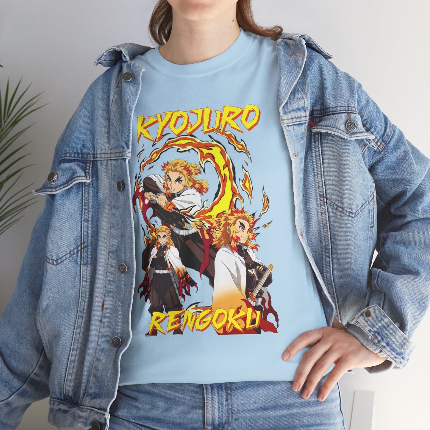 OMNI™ Demon Slayer Flame Hashira Kyojuro Rengoku Unisex Heavy Cotton T-Shirt
