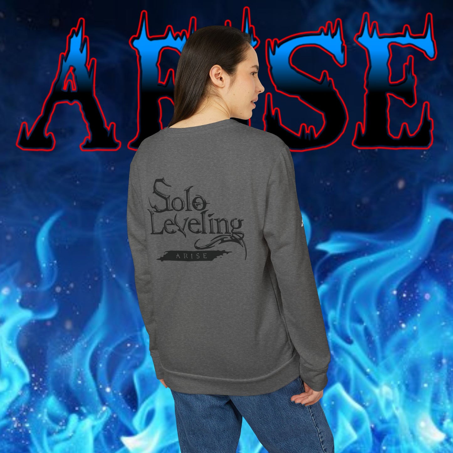 OMNI™ Solo Leveling Marshal Igris Adidas Unisex Fleece Crewneck Sweatshirt