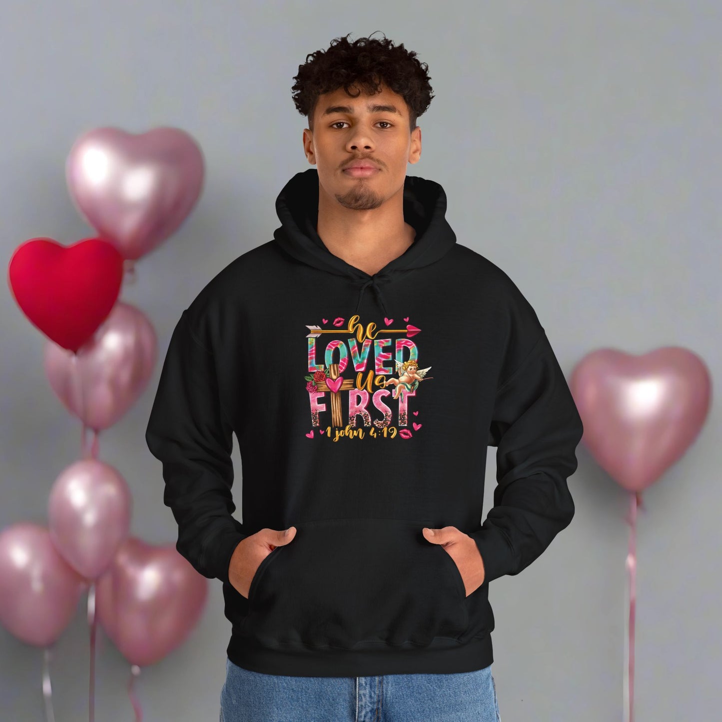 OMNI™ He Loved Us First Unisex Heavy Blend Hoodie