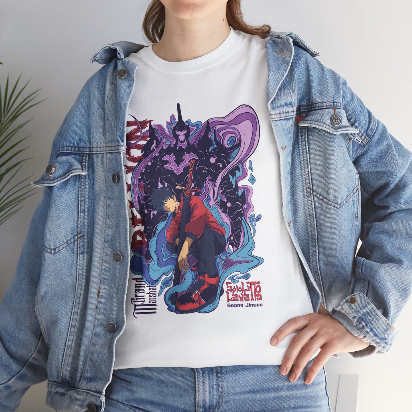 OMNI™ Solo Leveling Sung Drip-Woo Unisex Heavy Cotton T-Shirt
