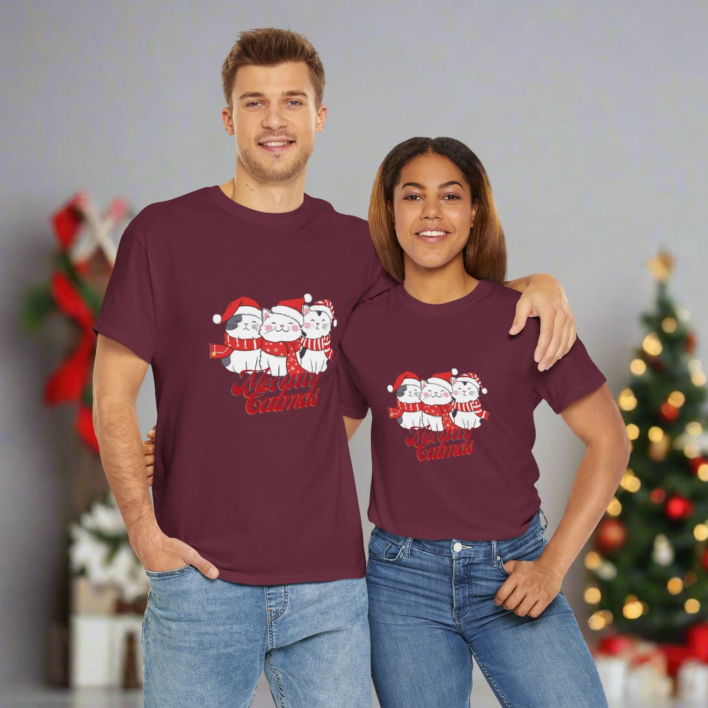 OMNI™ Meowwy Catmas Christmas Heavy Cotton Unisex T-Shirt