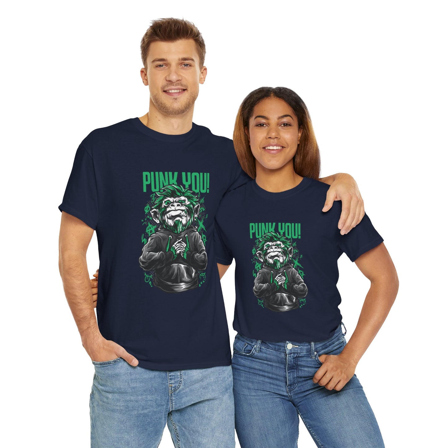 Punk Hipster Monkey Unisex Heavy Cotton T-Shirt