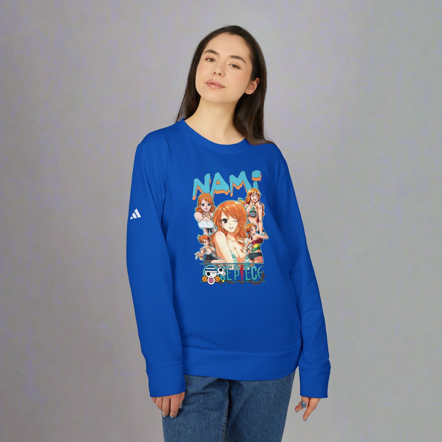 OMNI™ One Piece Cat Burglar Nami Adidas Unisex Fleece Crewneck Sweatshirt