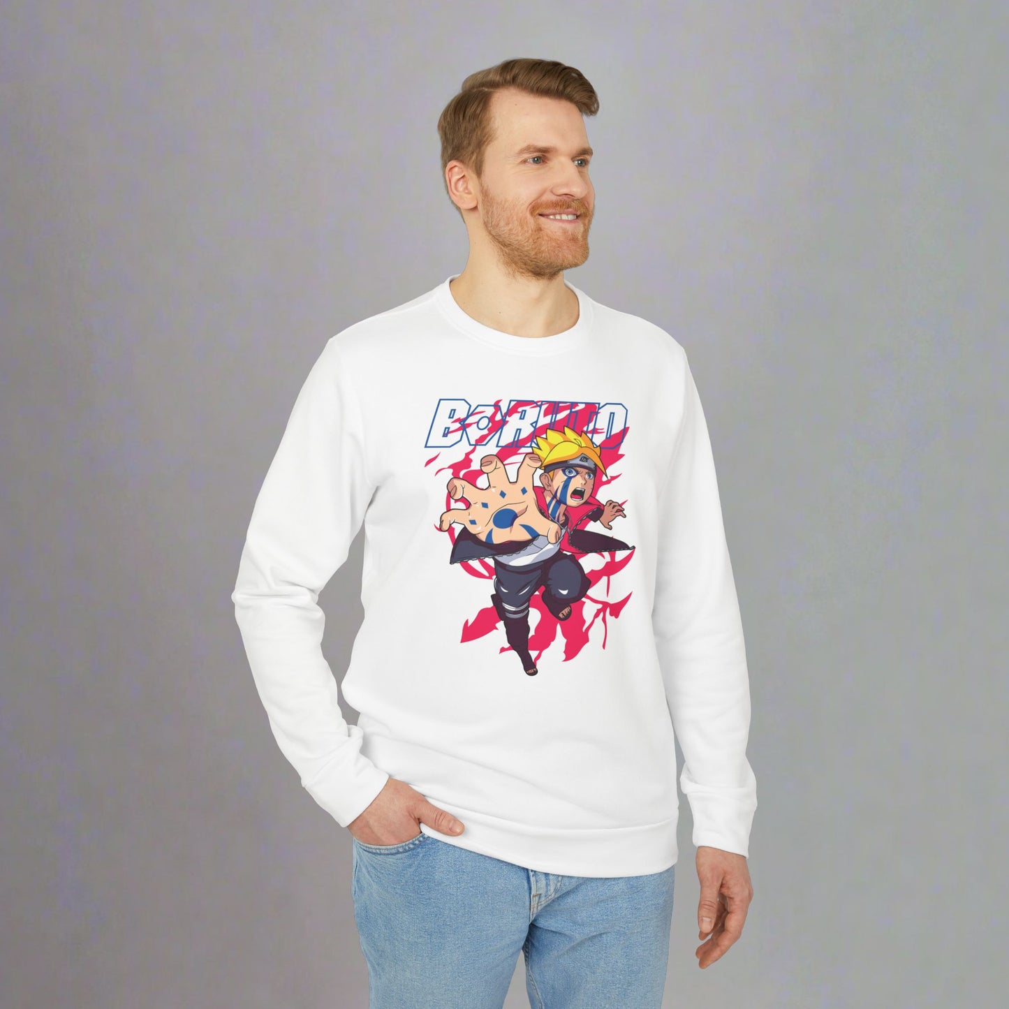 OMNI™ Boruto Byakugan Adidas Unisex Fleece Crewneck Sweatshirt