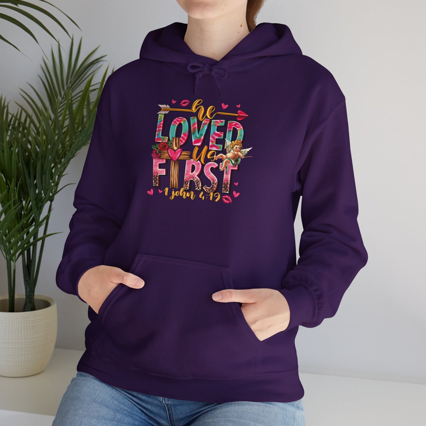 OMNI™ He Loved Us First Unisex Heavy Blend Hoodie
