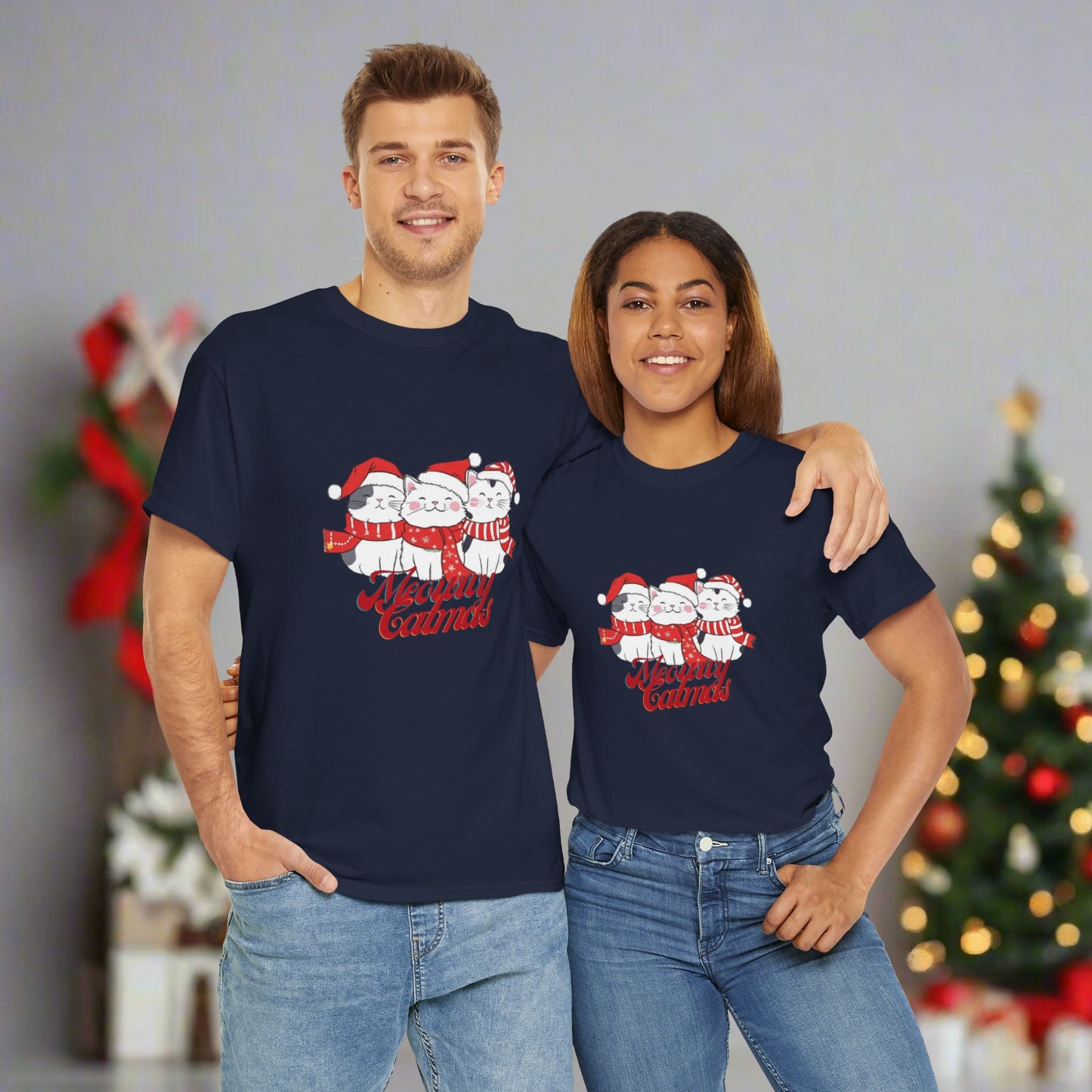 OMNI™ Meowwy Catmas Christmas Heavy Cotton Unisex T-Shirt