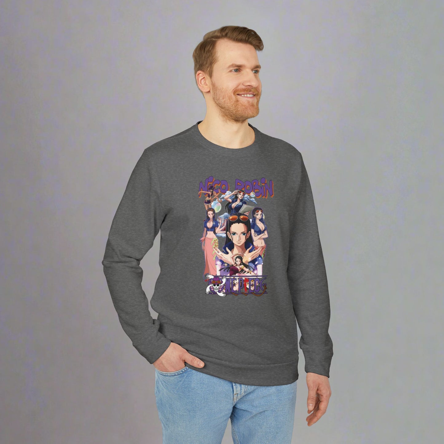 OMNI™ One Piece Nico Robin Adidas Unisex Fleece Crewneck Sweatshirt