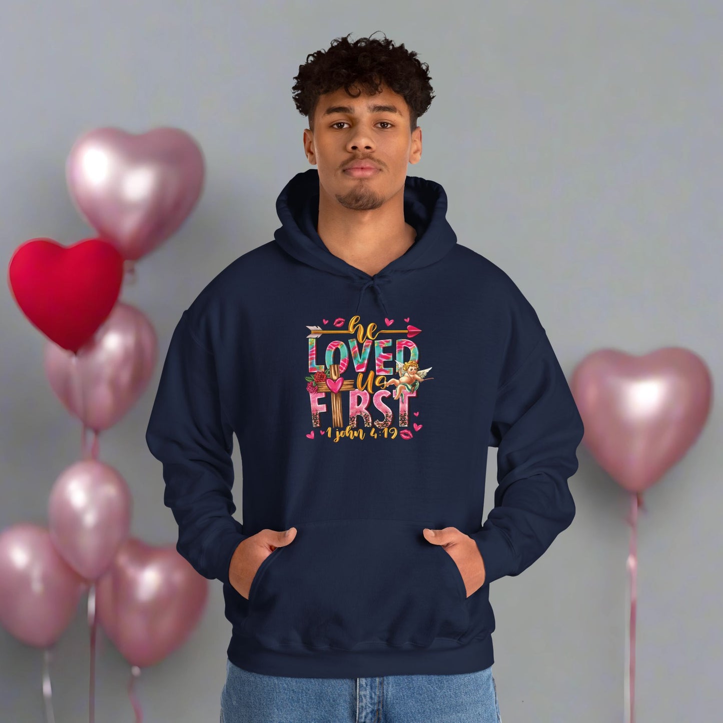 OMNI™ He Loved Us First Unisex Heavy Blend Hoodie