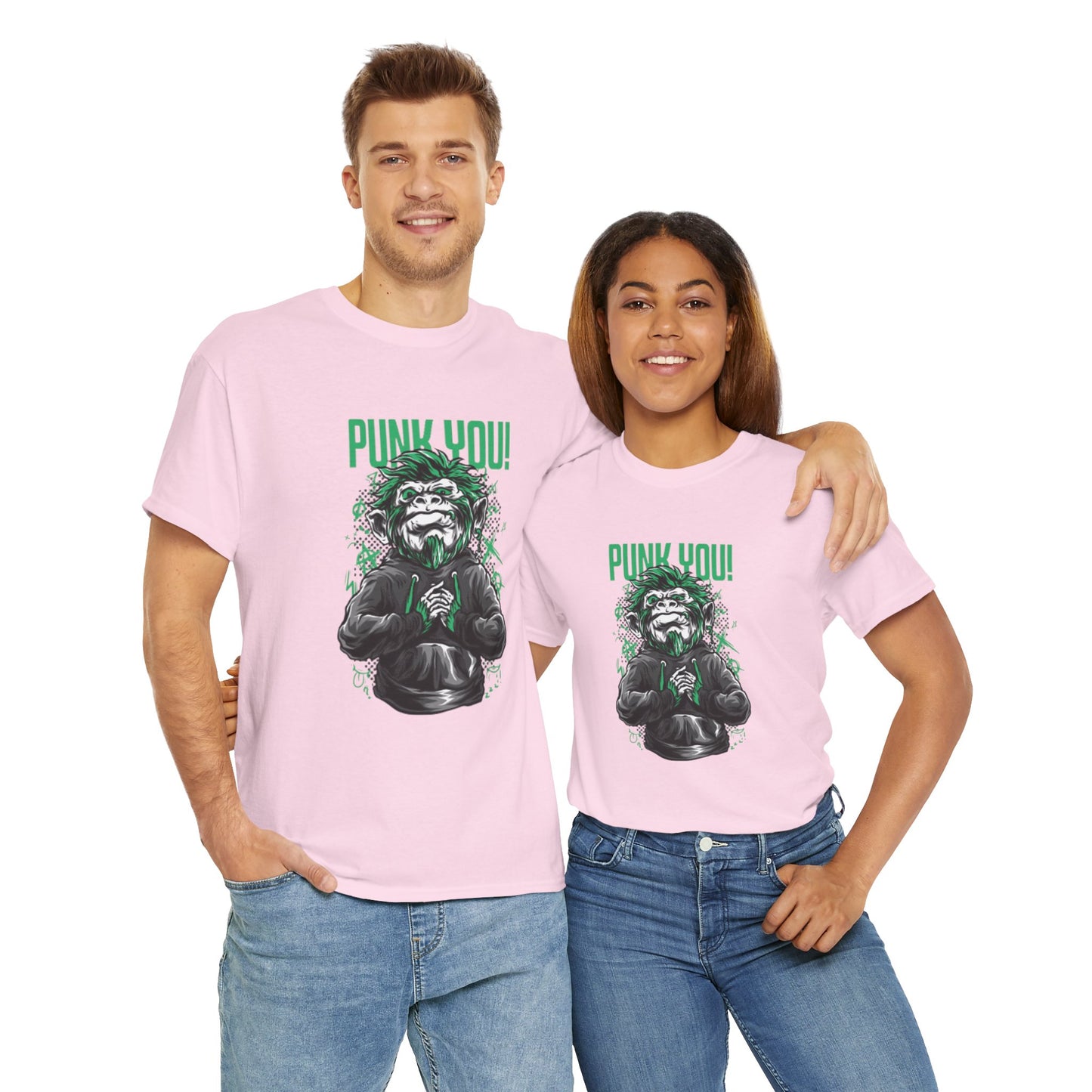 Punk Hipster Monkey Unisex Heavy Cotton T-Shirt