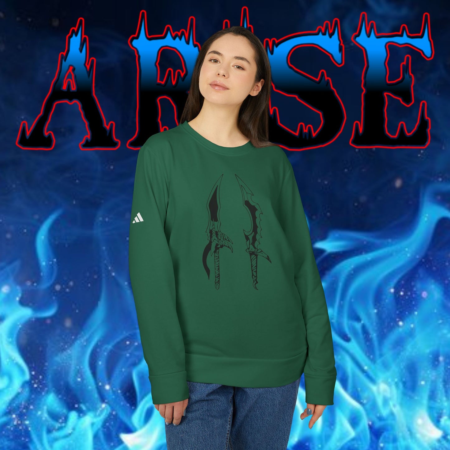OMNI™ Solo Leveling Dual Dagger Adidas Unisex Fleece Crewneck Sweatshirt