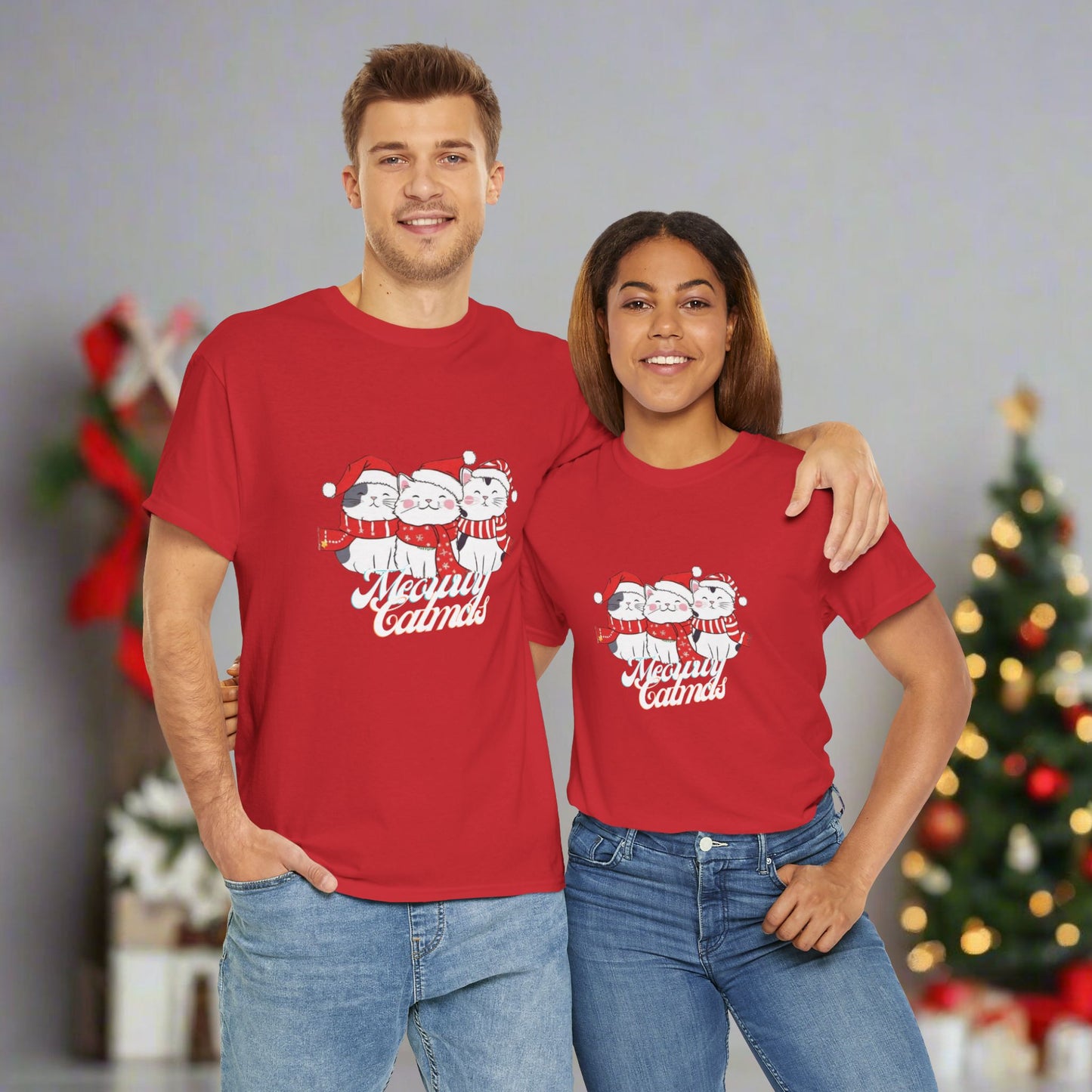 OMNI™ Meowwy Catmas Christmas Heavy Cotton Unisex T-Shirt
