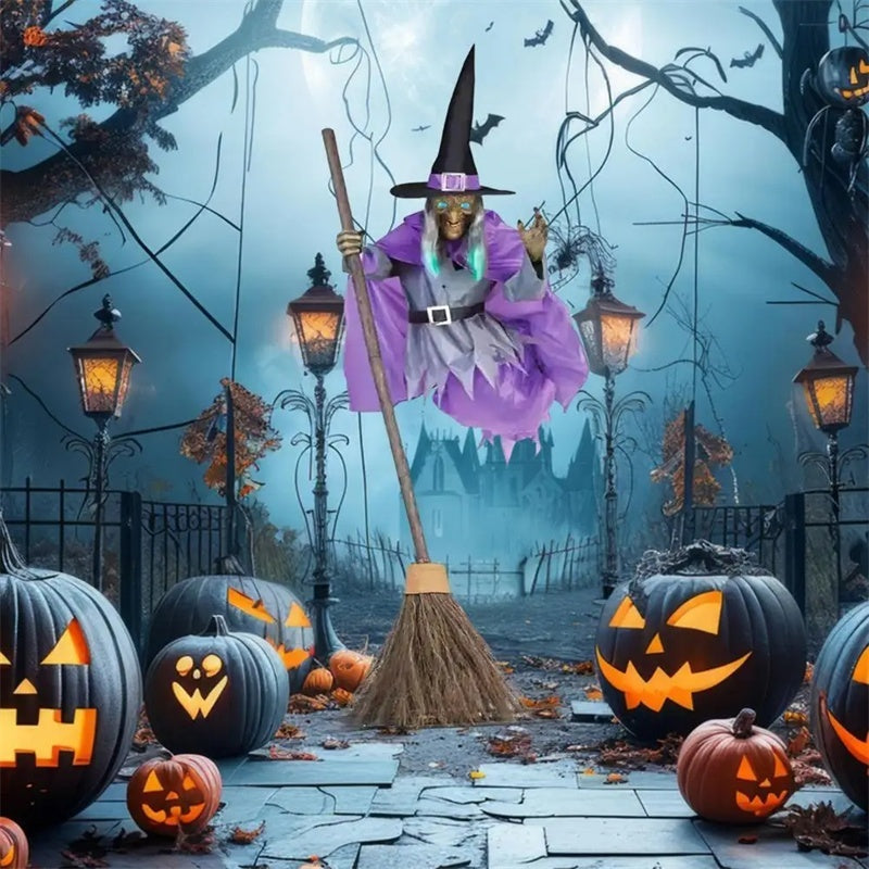 OMNI™ 6 ft Halloween Flying Witch Animatronic