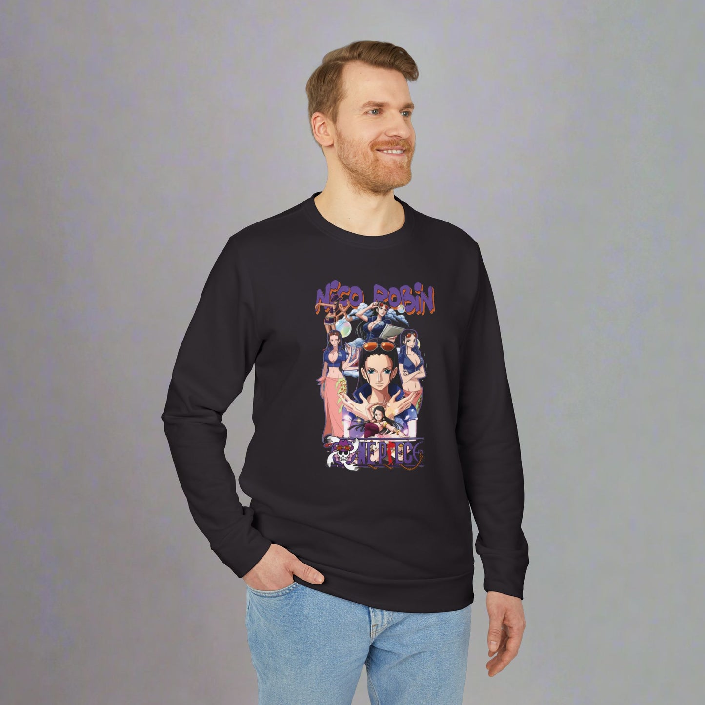 OMNI™ One Piece Nico Robin Adidas Unisex Fleece Crewneck Sweatshirt