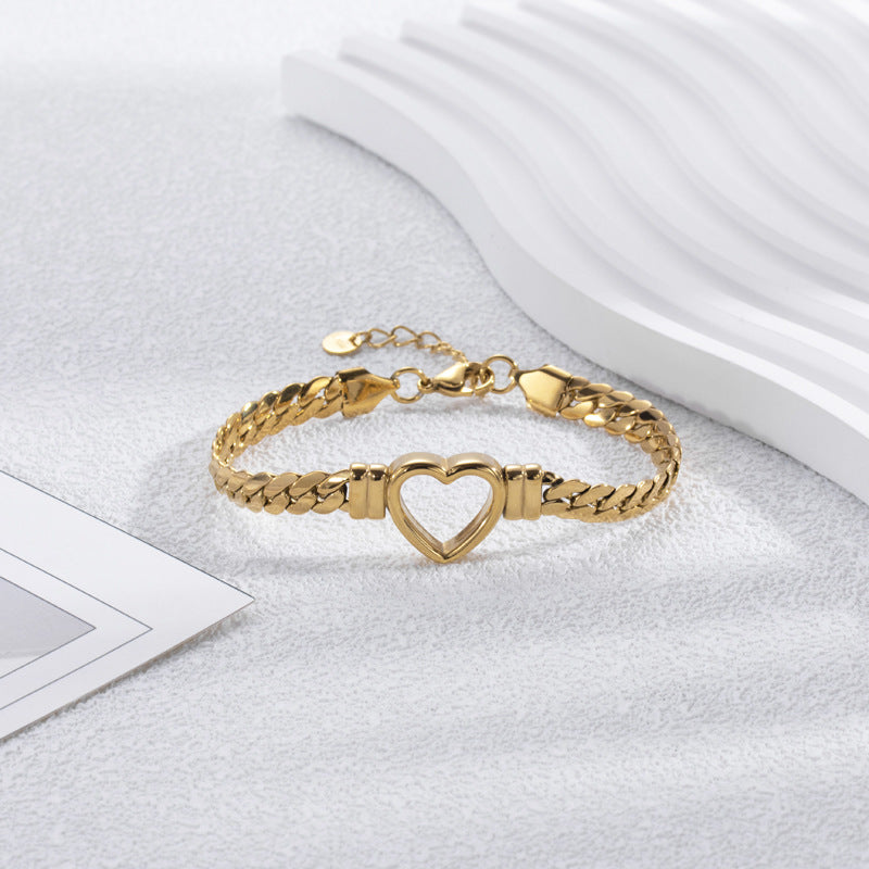 OMNI™ Simple Hollow Heart Titanium Steel Bracelet