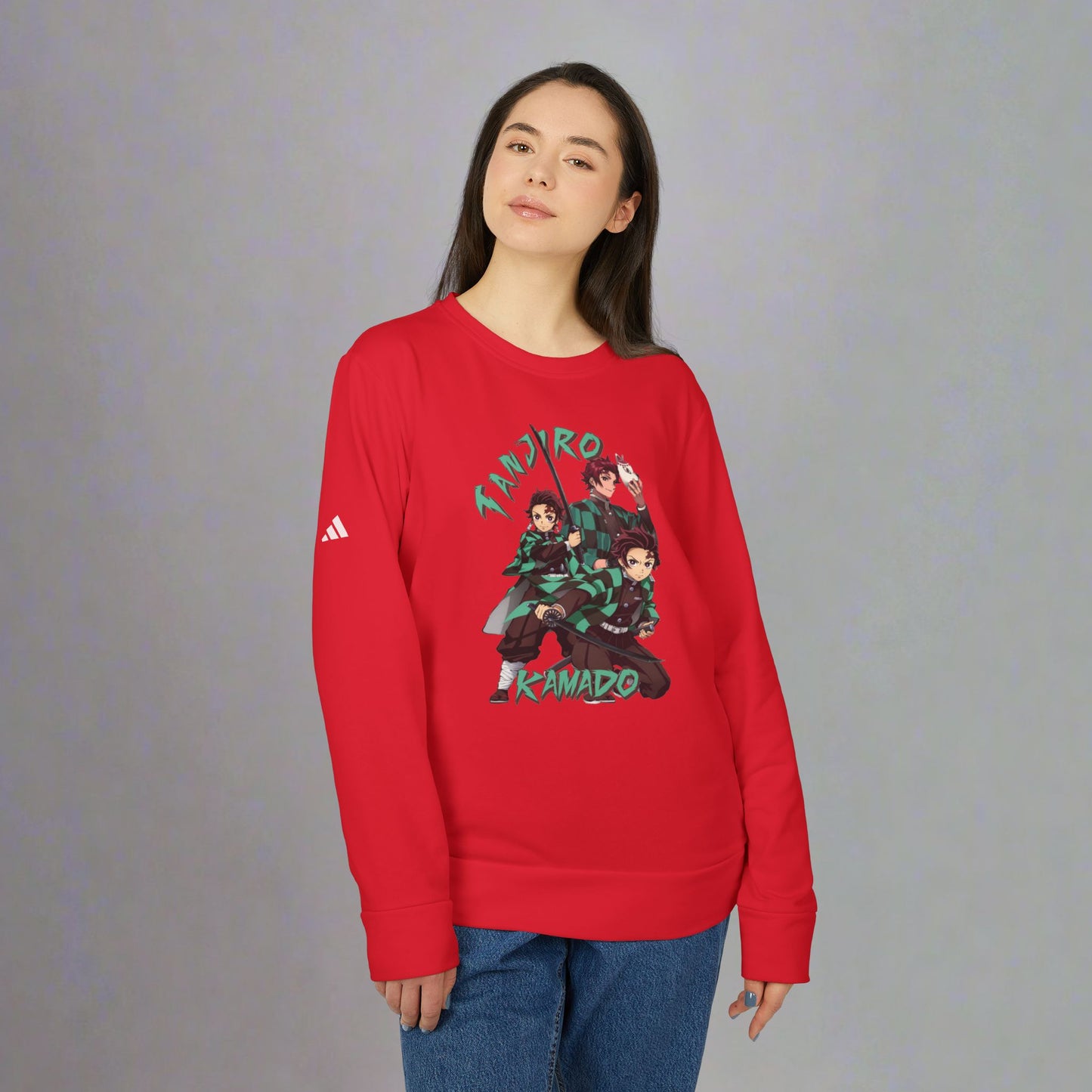 OMNI™ Demon Slayer Tanjiro Kamado Adidas Unisex Fleece Crewneck Sweatshirt