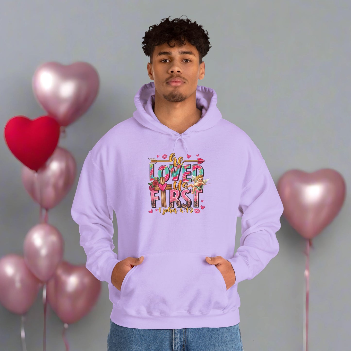 OMNI™ He Loved Us First Unisex Heavy Blend Hoodie