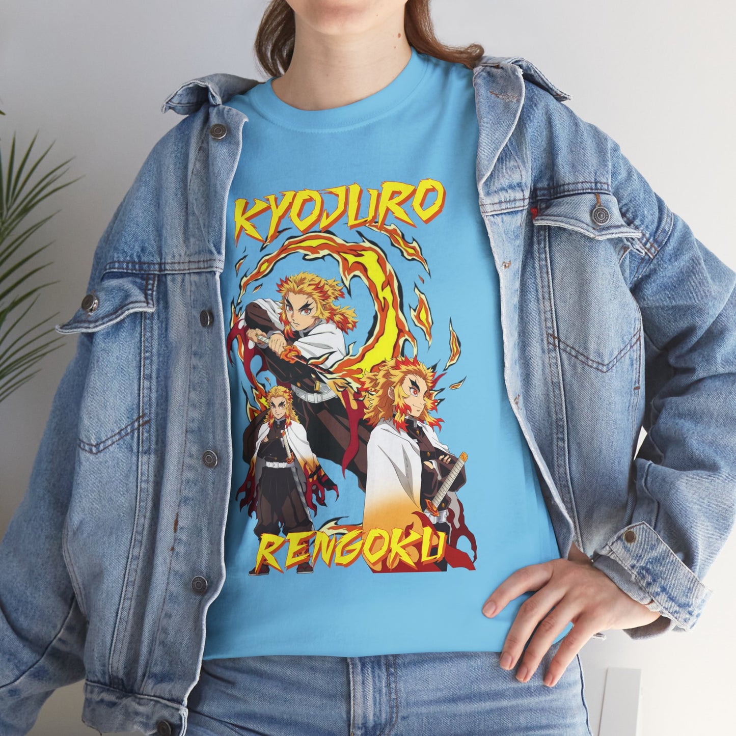 OMNI™ Demon Slayer Flame Hashira Kyojuro Rengoku Unisex Heavy Cotton T-Shirt