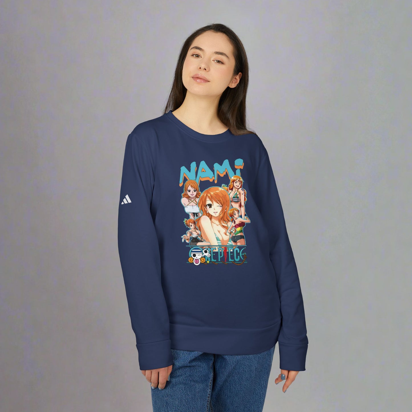 OMNI™ One Piece Cat Burglar Nami Adidas Unisex Fleece Crewneck Sweatshirt