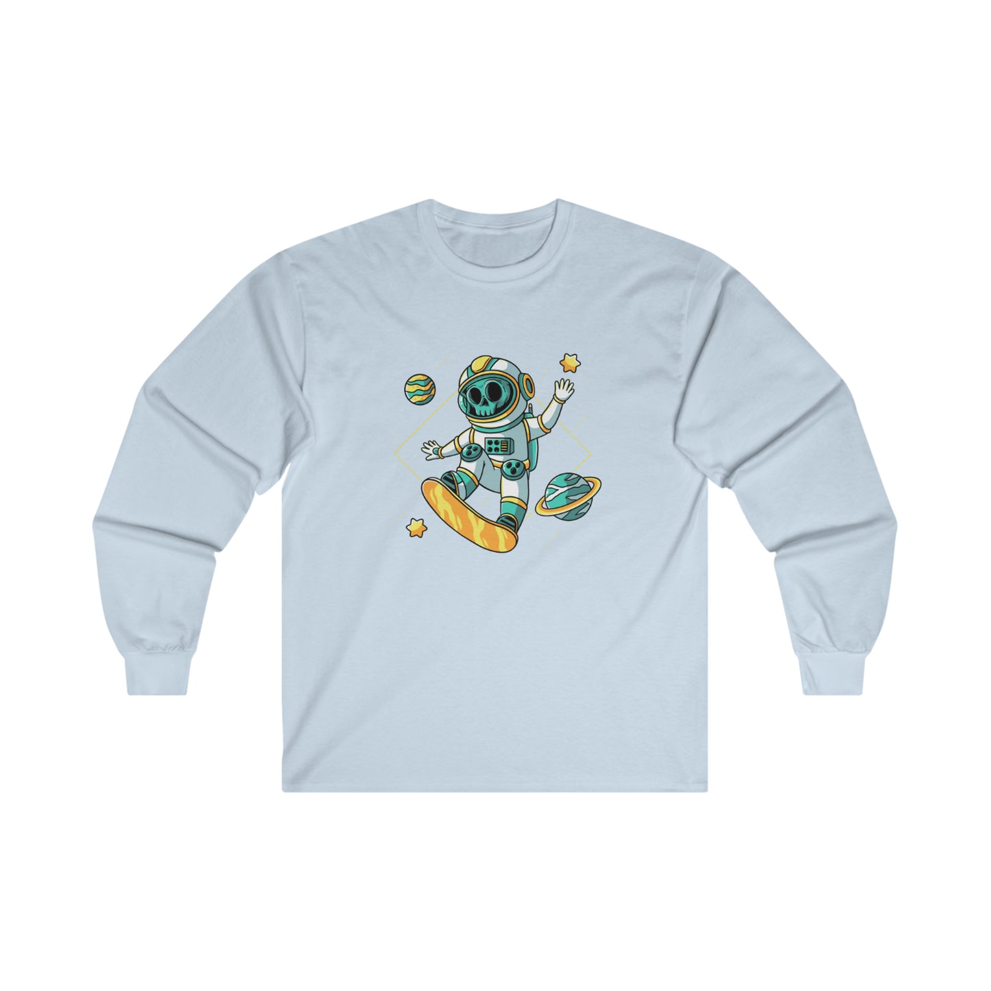 OMNI™ Skeleton Astronaut Space Surfer Unisex Ultra Cotton Long Sleeve T-Shirt