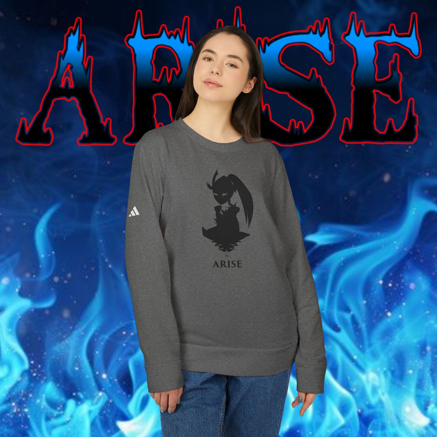 OMNI™ Solo Leveling Marshal Igris Adidas Unisex Fleece Crewneck Sweatshirt