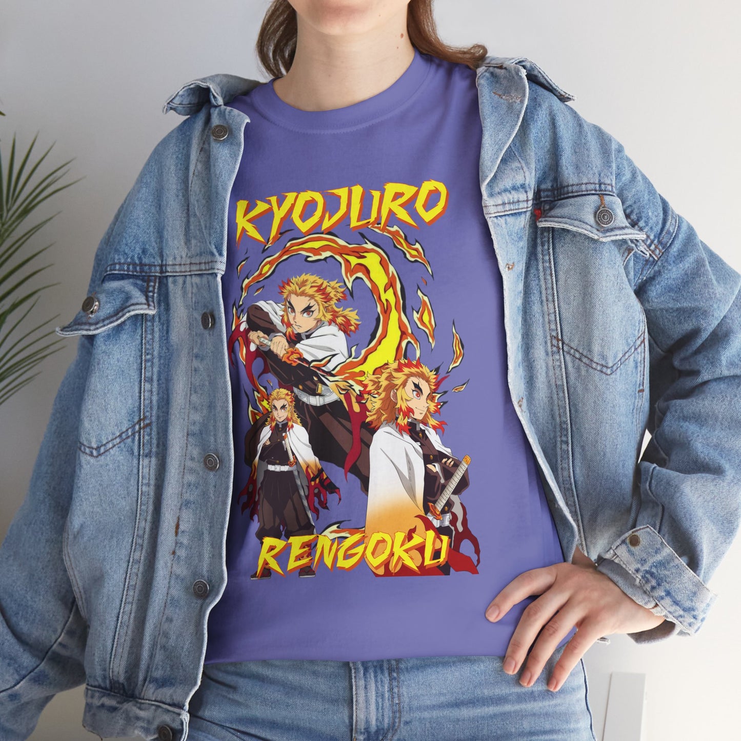 OMNI™ Demon Slayer Flame Hashira Kyojuro Rengoku Unisex Heavy Cotton T-Shirt