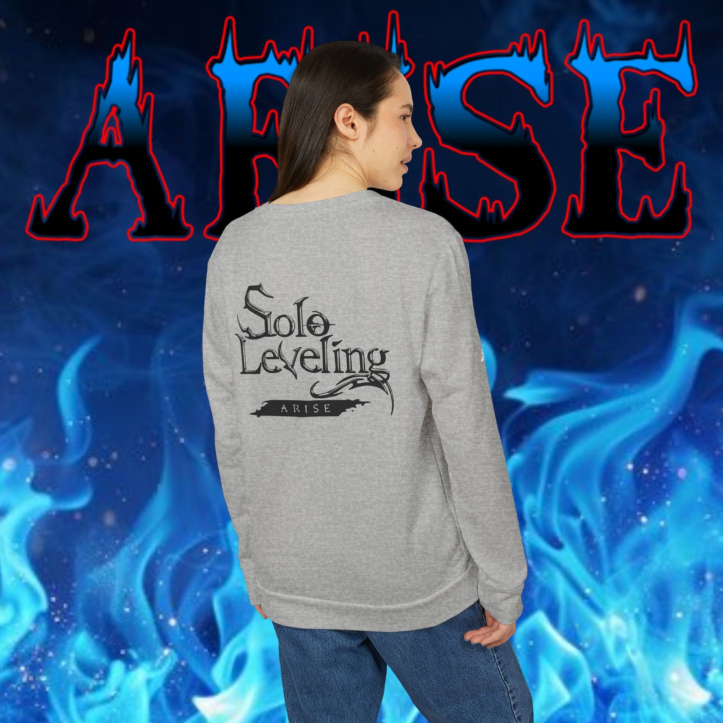 OMNI™ Solo Leveling Marshal Igris Adidas Unisex Fleece Crewneck Sweatshirt
