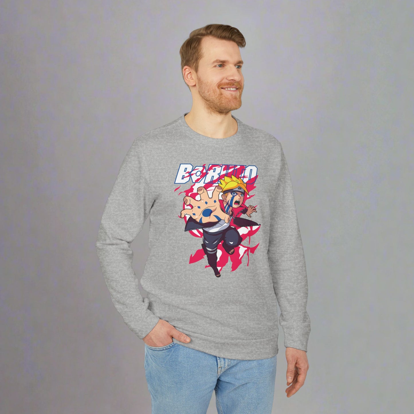 OMNI™ Boruto Byakugan Adidas Unisex Fleece Crewneck Sweatshirt