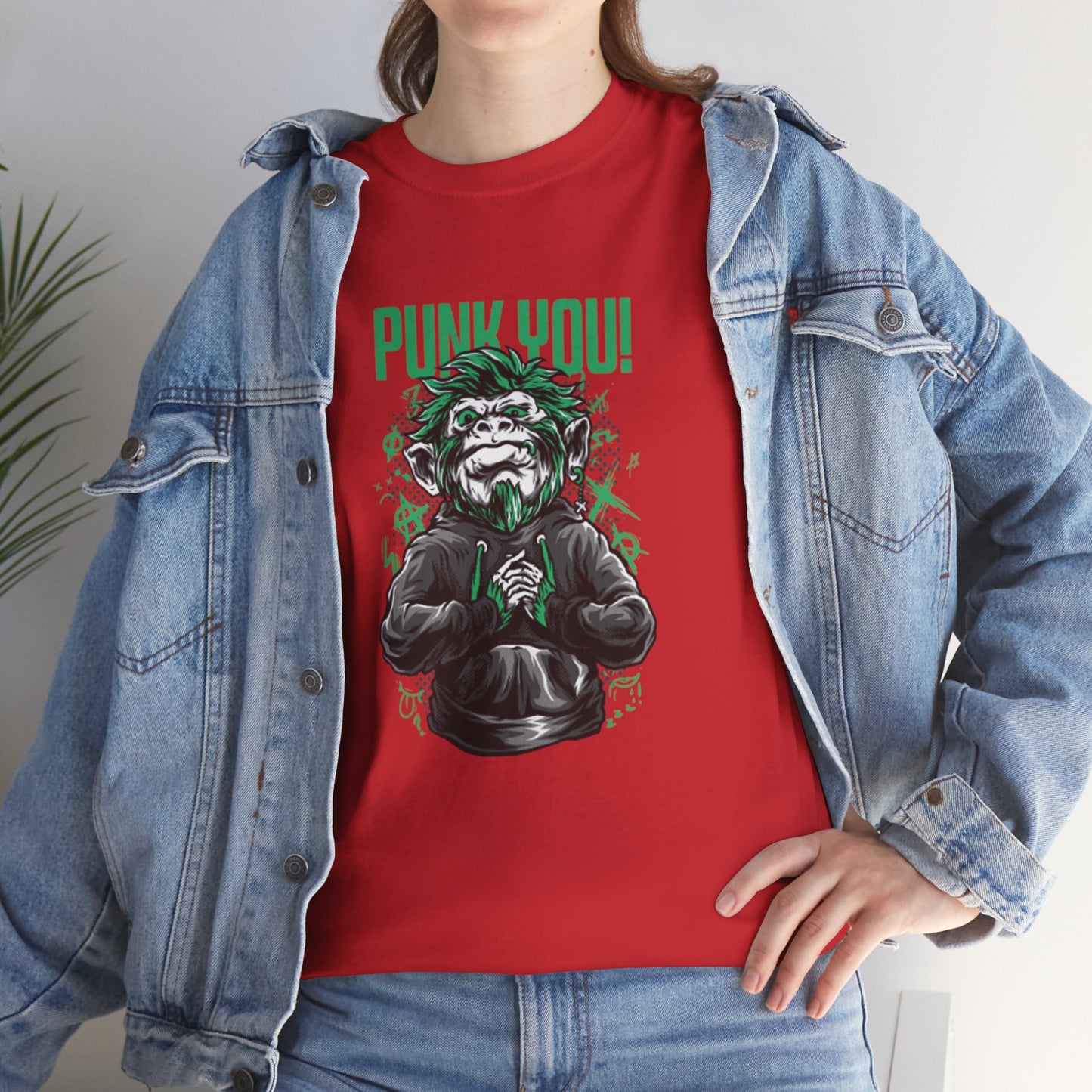 Punk Hipster Monkey Unisex Heavy Cotton T-Shirt