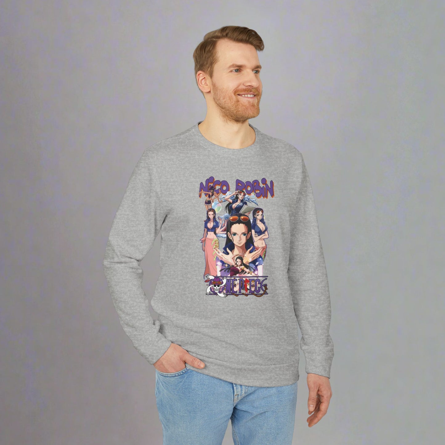 OMNI™ One Piece Nico Robin Adidas Unisex Fleece Crewneck Sweatshirt