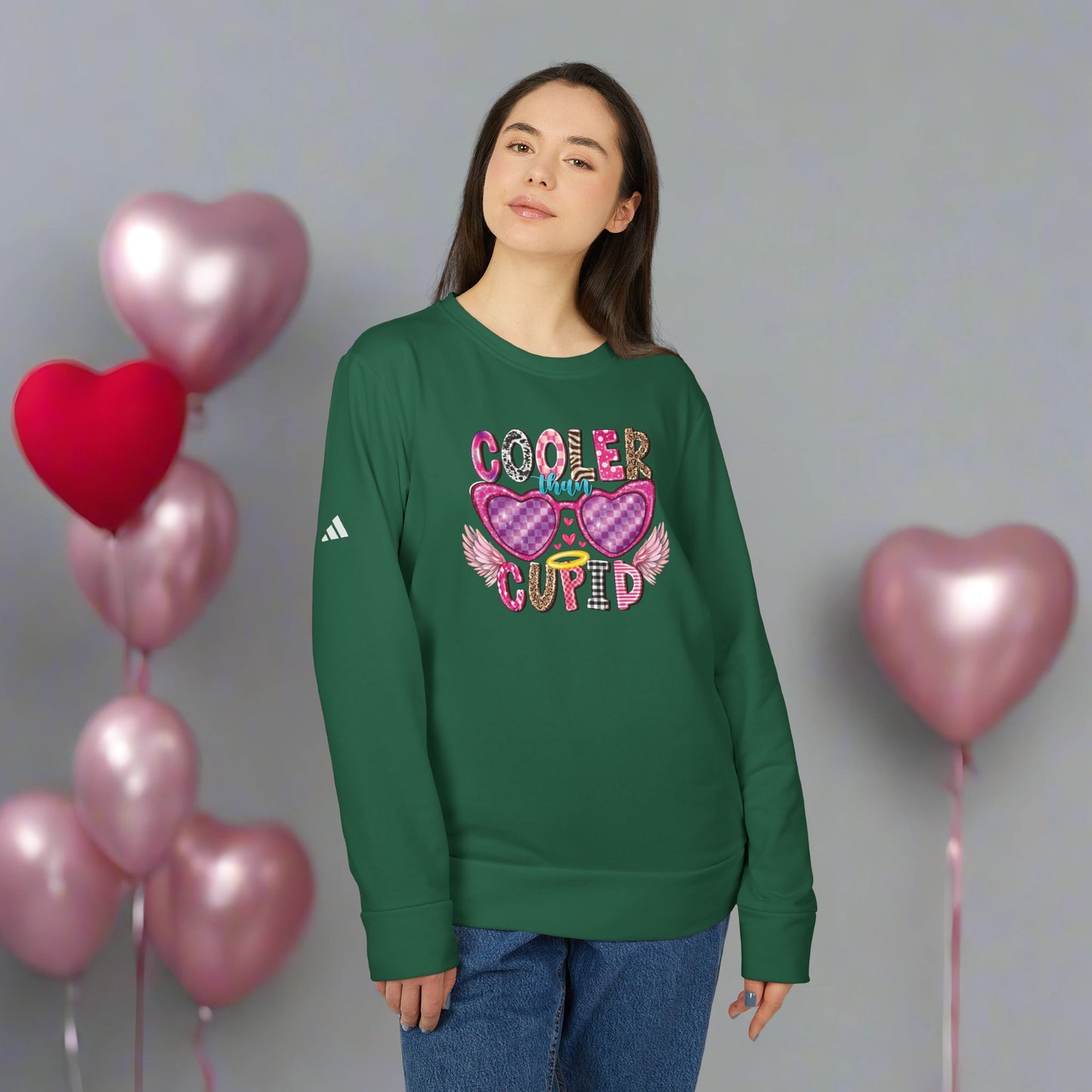 OMNI™ Cooler Than Cupid Adidas Women's Fleece Crewneck Sweatshirt