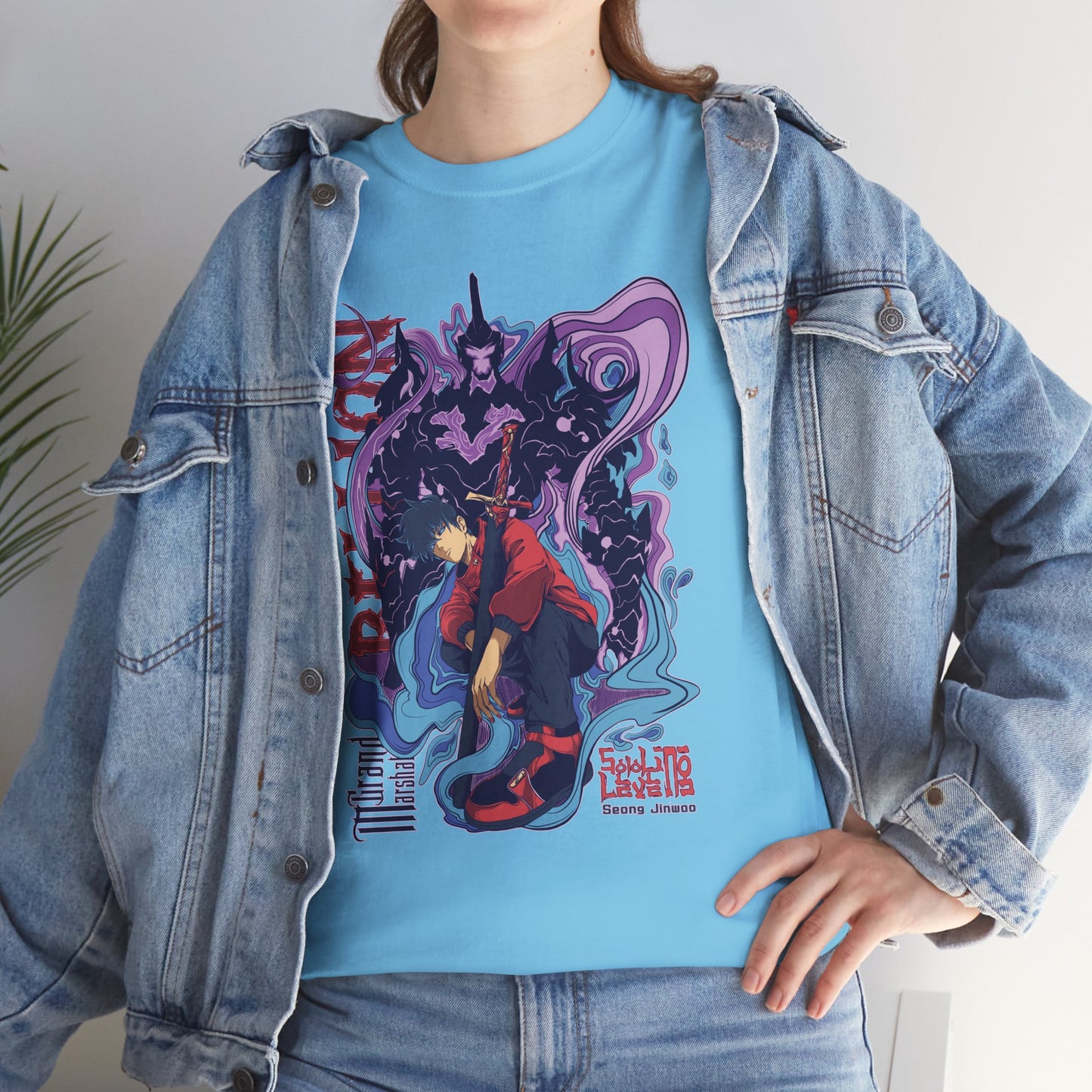 OMNI™ Solo Leveling Sung Drip-Woo Unisex Heavy Cotton T-Shirt