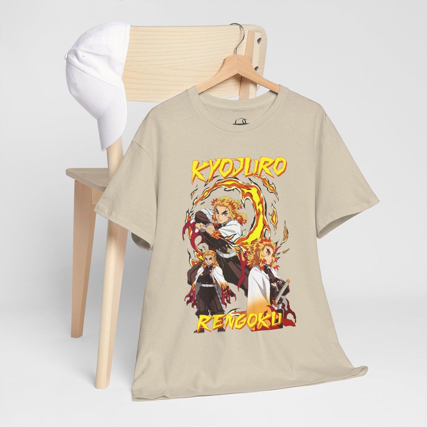 OMNI™ Demon Slayer Flame Hashira Kyojuro Rengoku Unisex Heavy Cotton T-Shirt