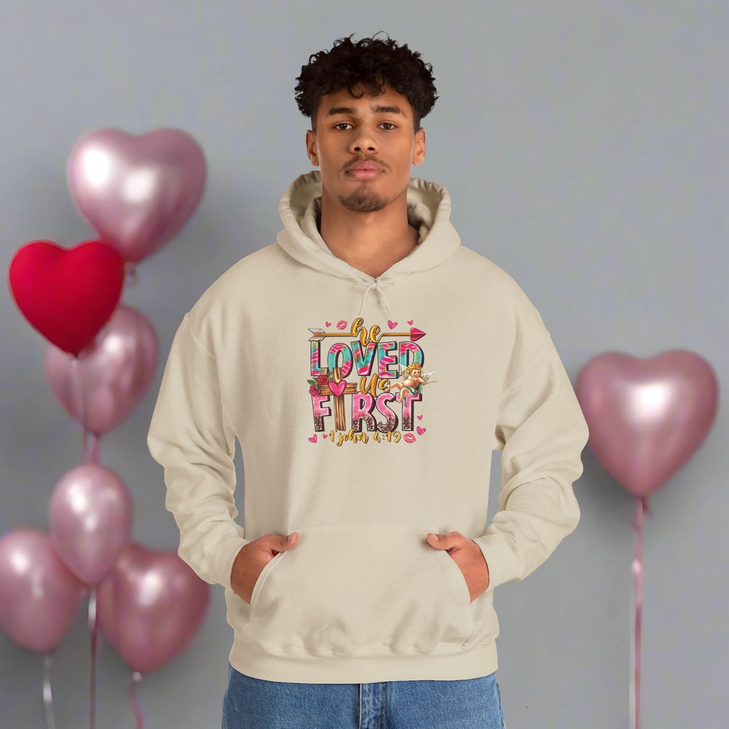 OMNI™ He Loved Us First Unisex Heavy Blend Hoodie
