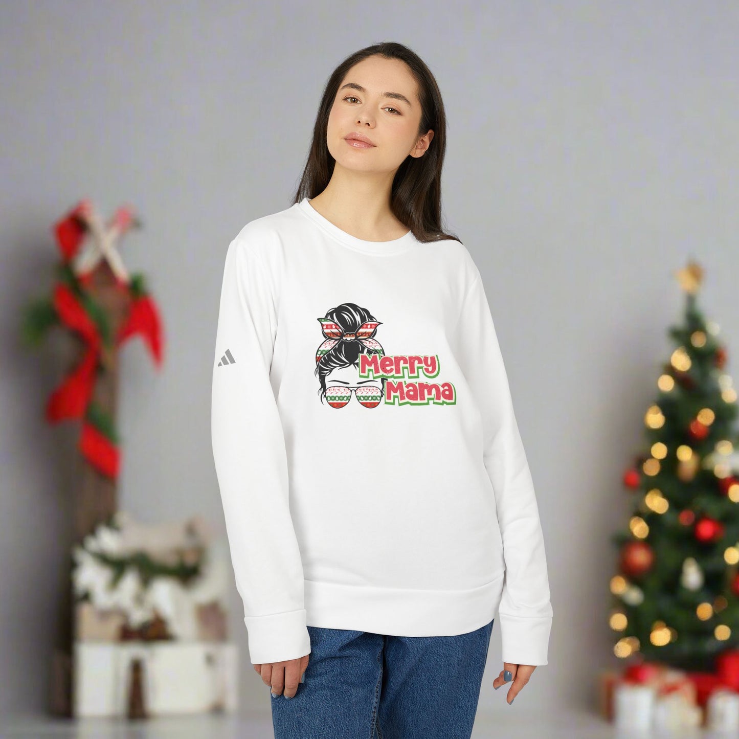 OMNI™ Merry Mama Adidas Women's Fleece Crewneck Sweatshirt