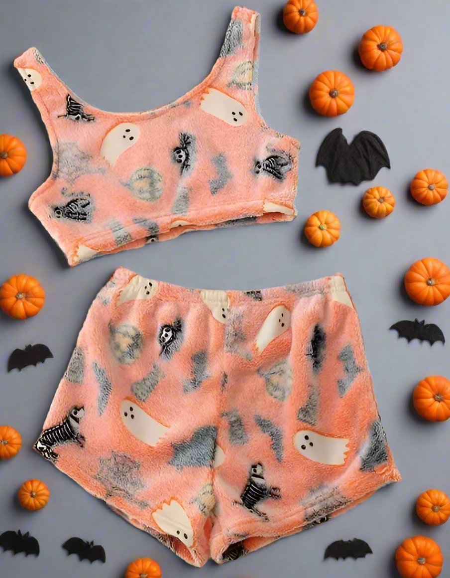 OMNI™ Women's 2 Piece Luminous Halloween Pajamas Set