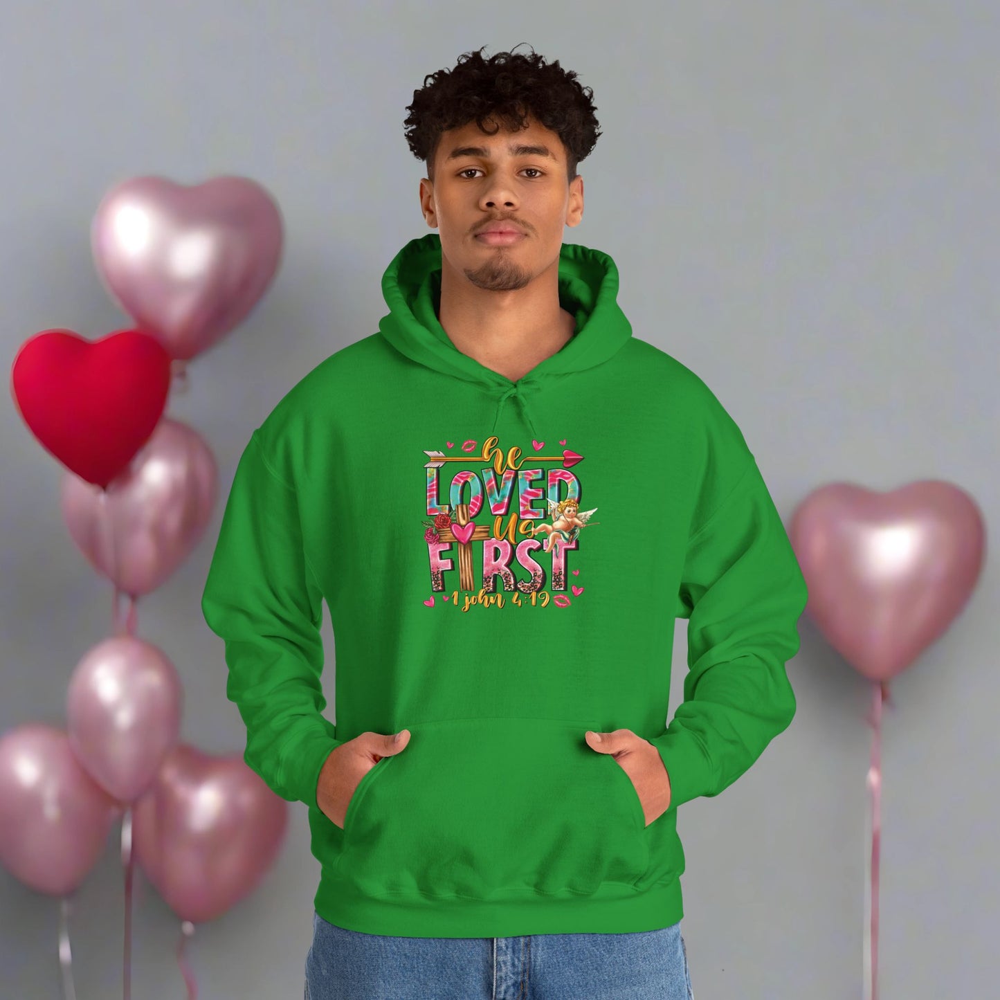 OMNI™ He Loved Us First Unisex Heavy Blend Hoodie