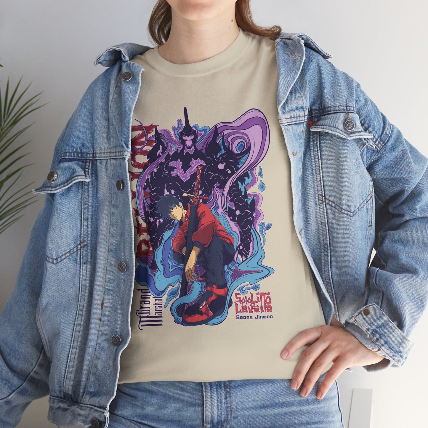 OMNI™ Solo Leveling Sung Drip-Woo Unisex Heavy Cotton T-Shirt