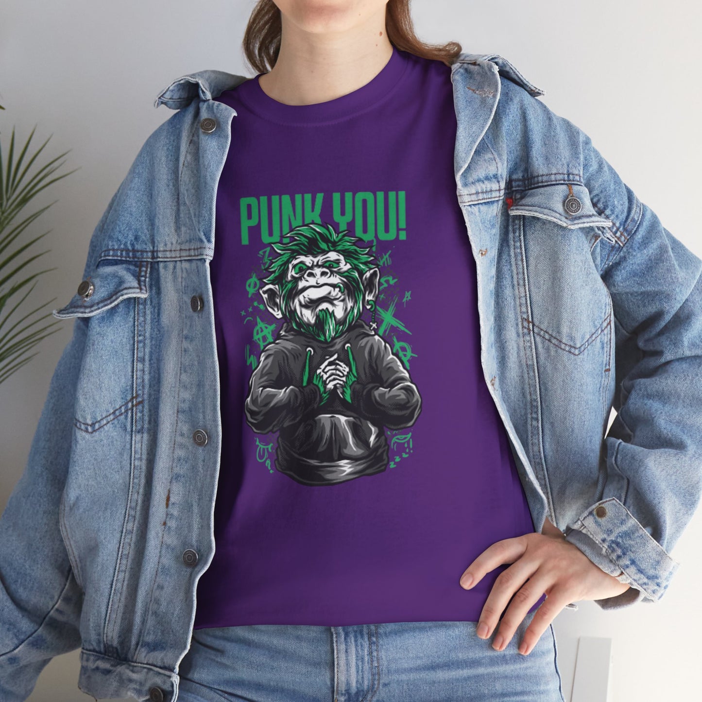Punk Hipster Monkey Unisex Heavy Cotton T-Shirt