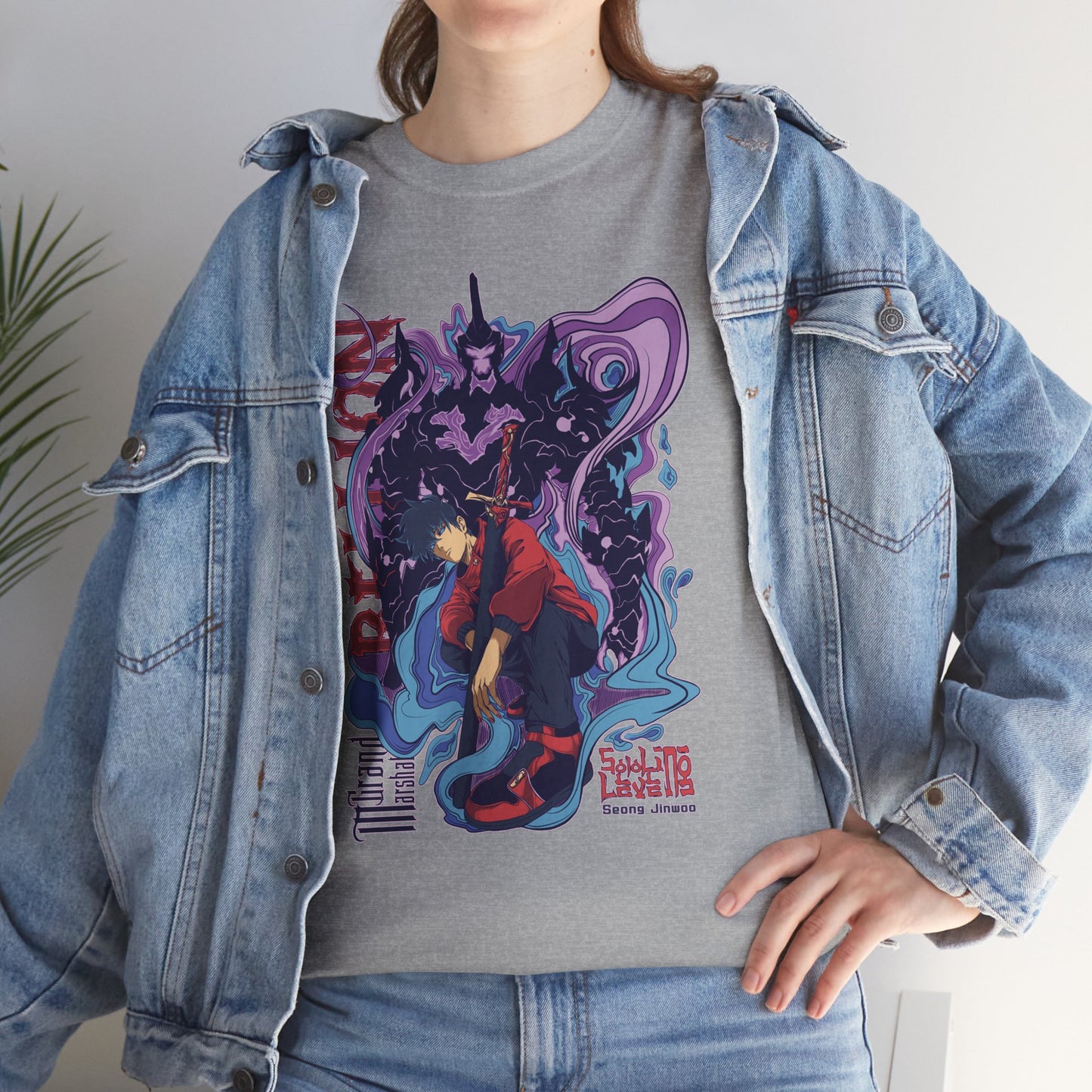 OMNI™ Solo Leveling Sung Drip-Woo Unisex Heavy Cotton T-Shirt