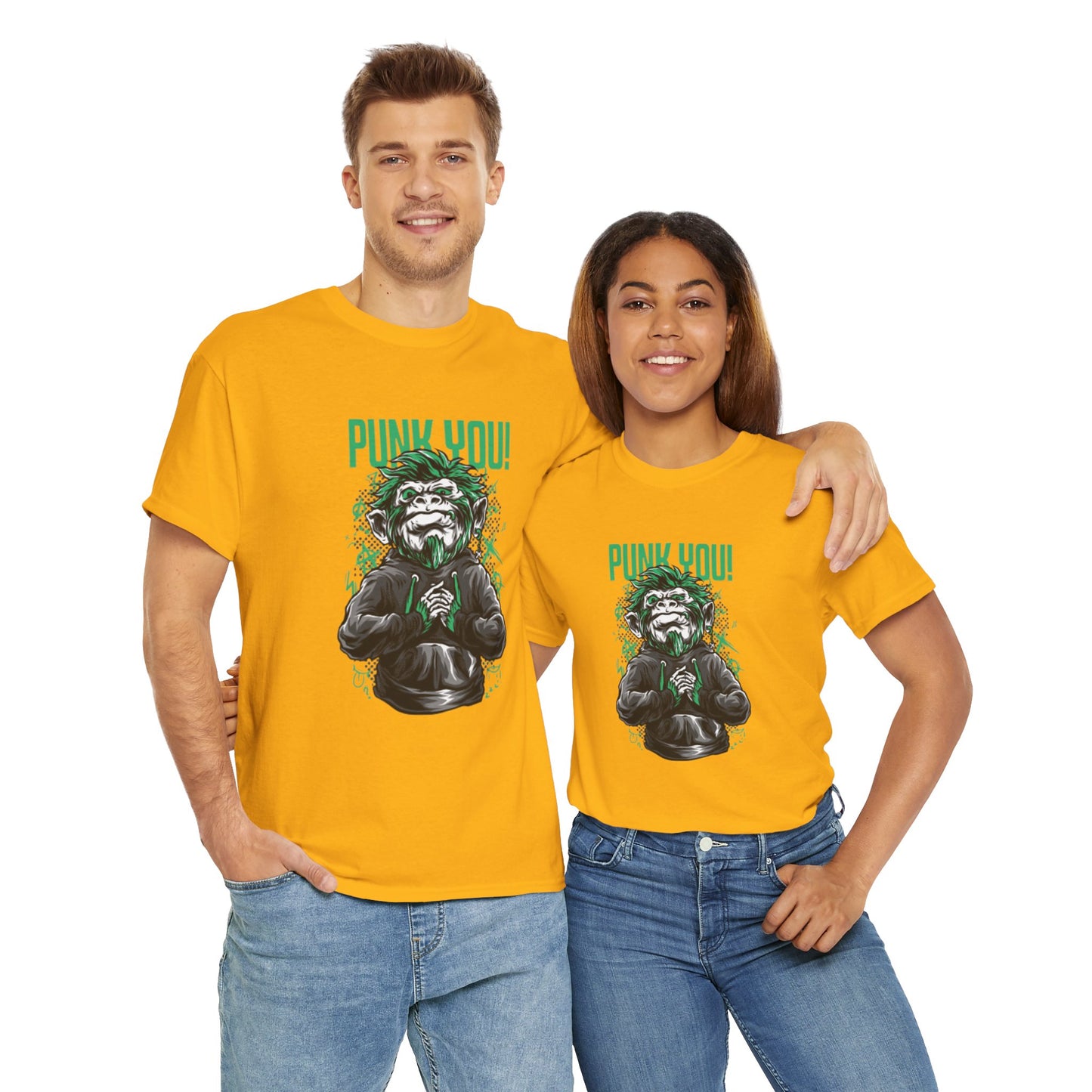 Punk Hipster Monkey Unisex Heavy Cotton T-Shirt