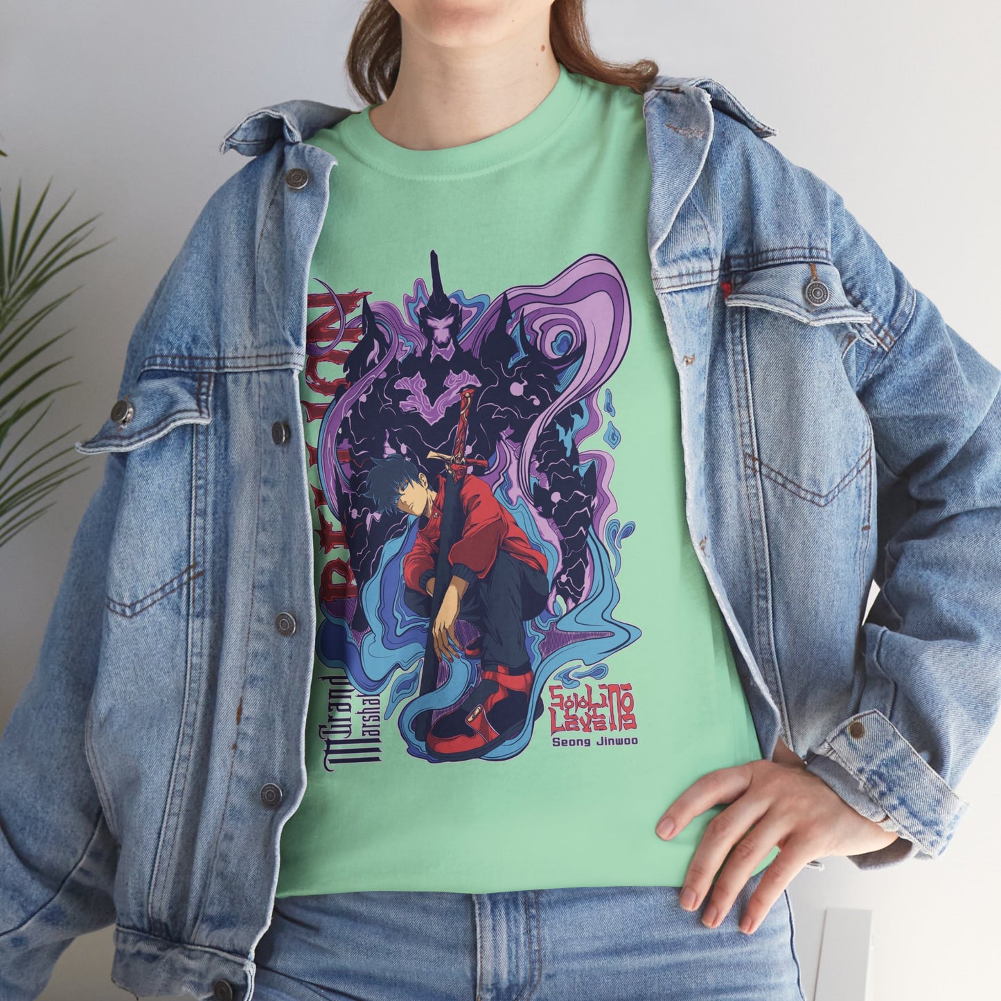 OMNI™ Solo Leveling Sung Drip-Woo Unisex Heavy Cotton T-Shirt