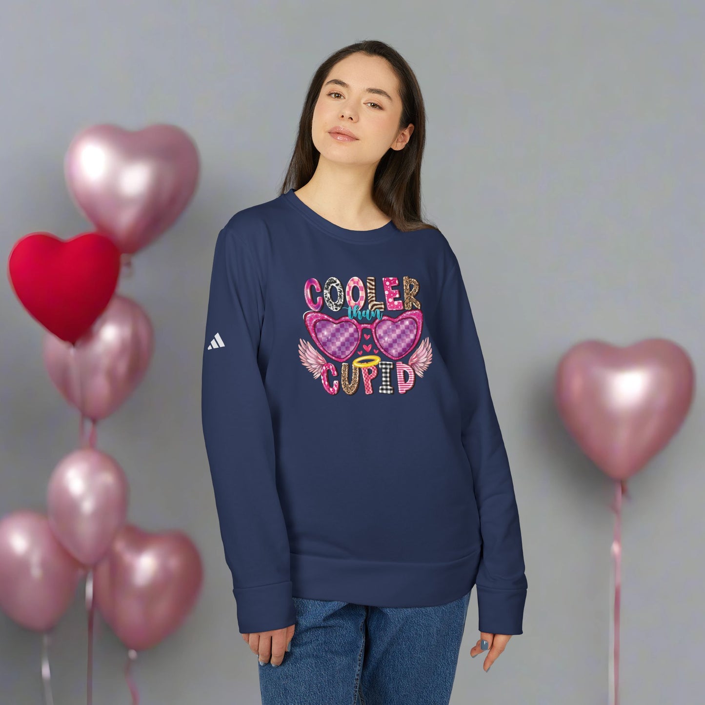 OMNI™ Cooler Than Cupid Adidas Women's Fleece Crewneck Sweatshirt