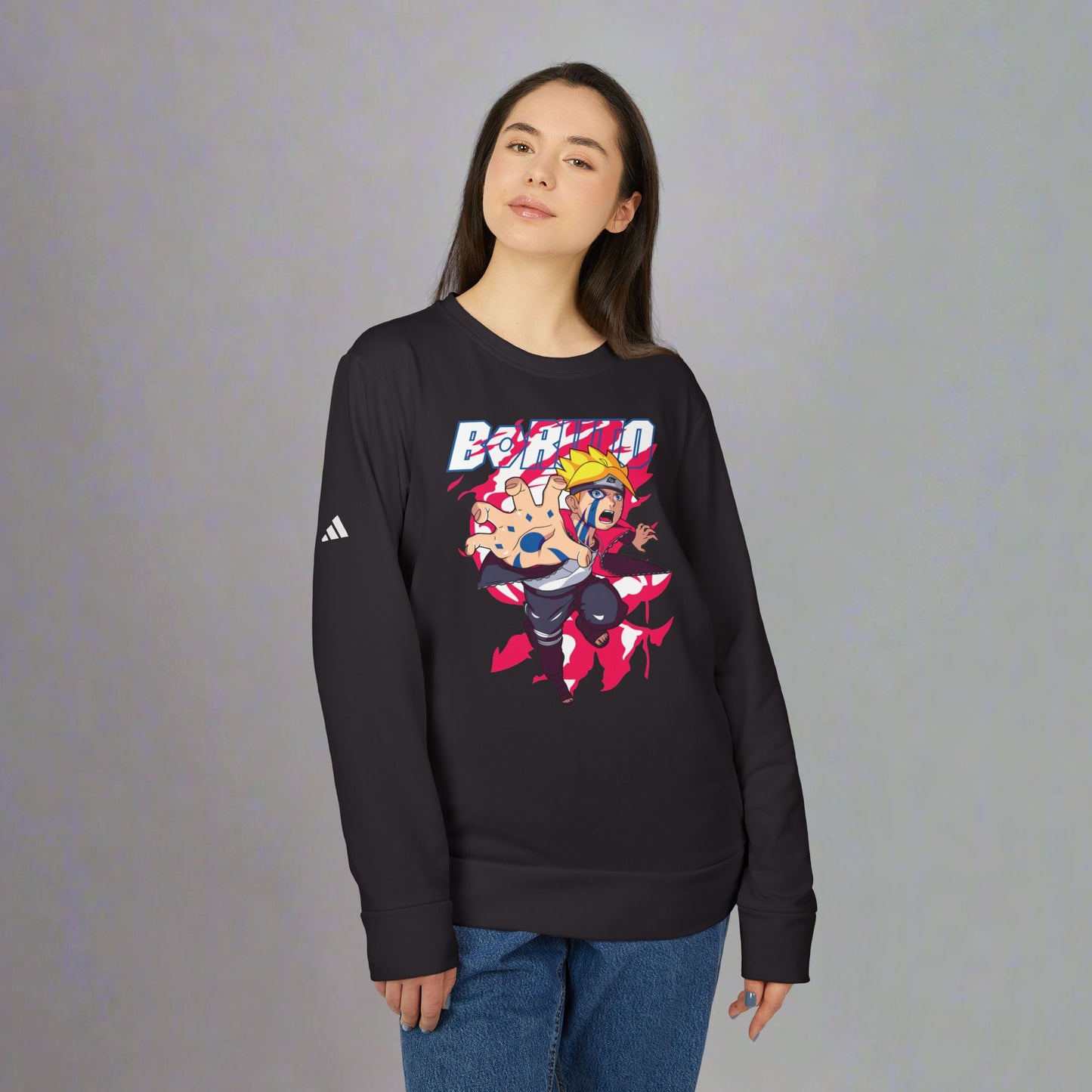 OMNI™ Boruto Byakugan Adidas Unisex Fleece Crewneck Sweatshirt
