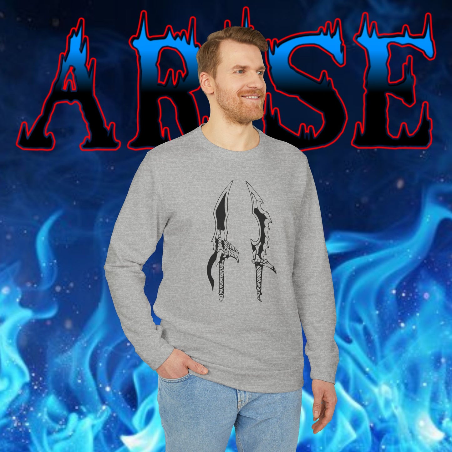 OMNI™ Solo Leveling Dual Dagger Adidas Unisex Fleece Crewneck Sweatshirt