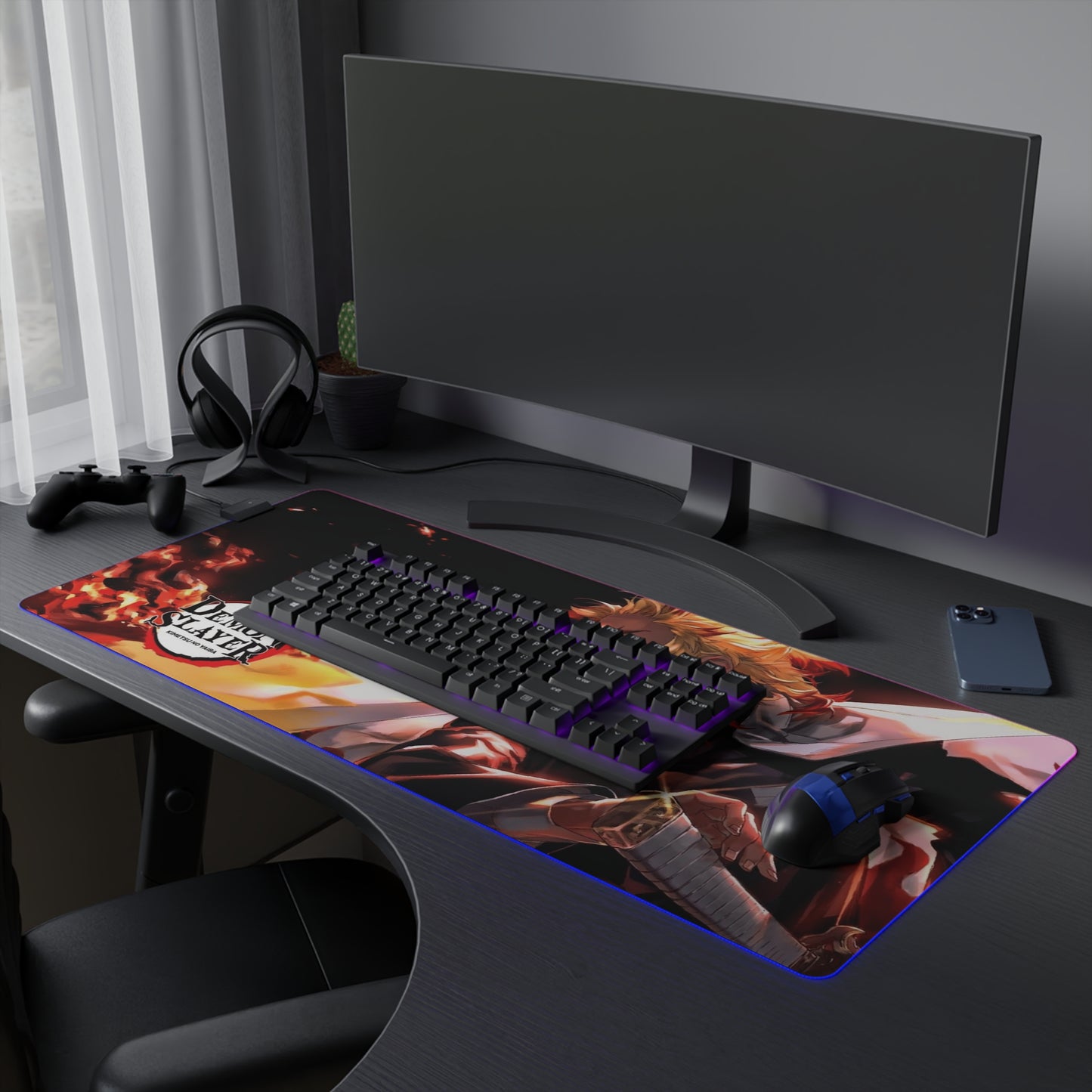 OMNI™ Rengoku's Unbreakable Will LED Gaming Mouse Pad
