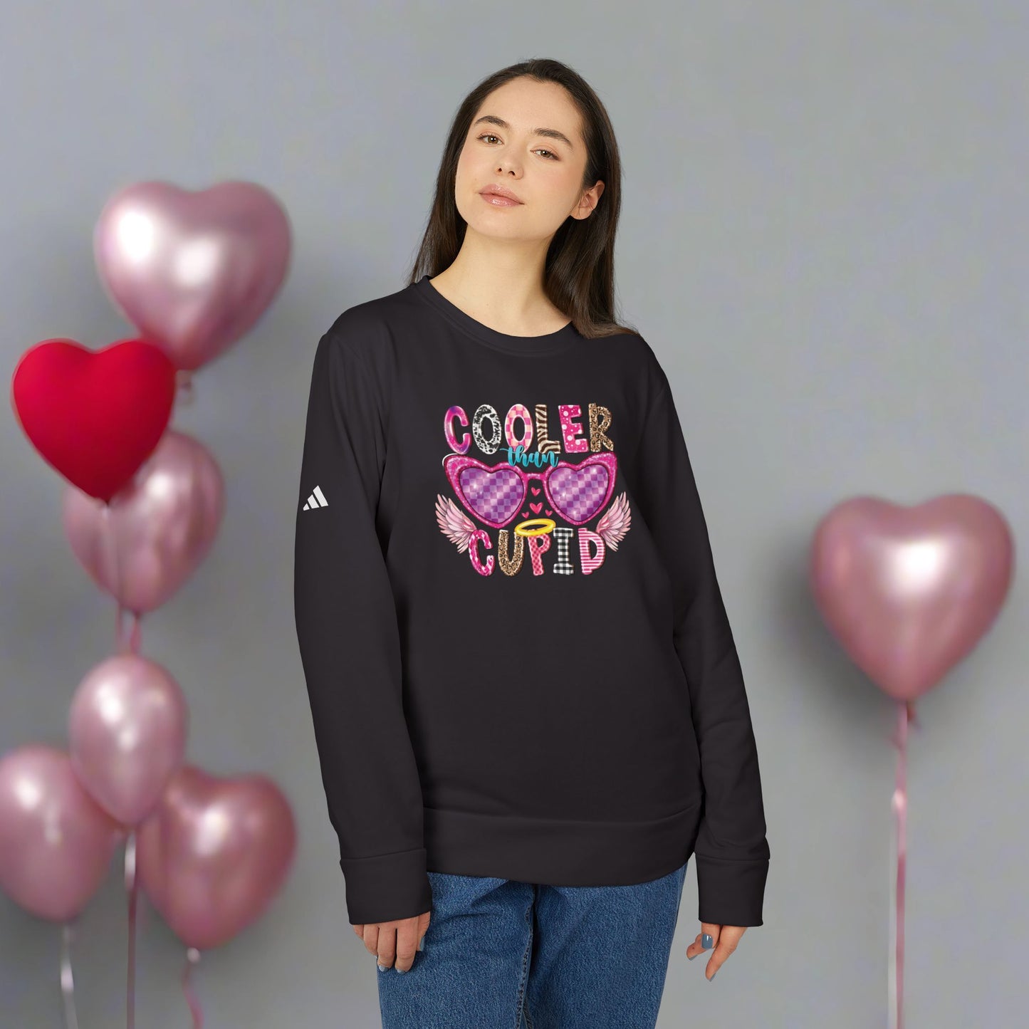 OMNI™ Cooler Than Cupid Adidas Women's Fleece Crewneck Sweatshirt